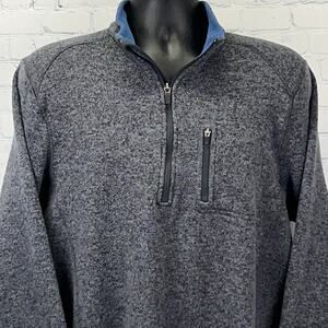 Woolrich Quarter 1/4 Zip Sweater Heathered Gray Long Sleeve Mens XL X-Large